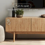 Living Skog Kelly TV Stand Console Fits TV's up to 65 in. with Wood Legs in Mid Century Modern Scandinavian Design