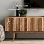 Living Skog Kelly TV Stand Console Fits TV's up to 65 in. with Wood Legs in Mid Century Modern Scandinavian Design