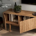 Living Skog Kelly TV Stand Console Fits TV's up to 65 in. with Wood Legs in Mid Century Modern Scandinavian Design