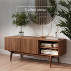 Living Skog Kelly TV Stand Console Fits TV's up to 65 in. with Wood Legs in Mid Century Modern Scandinavian Design