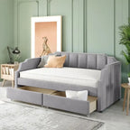 Upholstered Twin Daybed with Storage Drawers