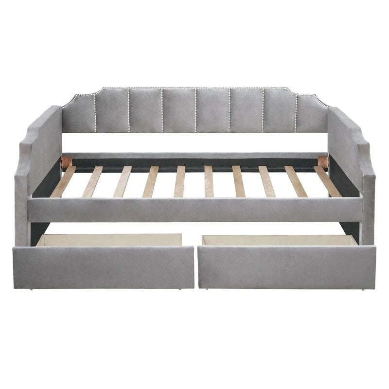Upholstered Twin Daybed with Storage Drawers