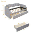 Upholstered Twin Daybed with Storage Drawers