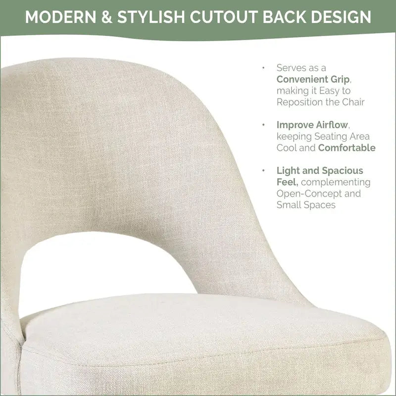 INK+IVY Nola Upholstered Dining Side Chairs with Cutout Back design (Set of 2)