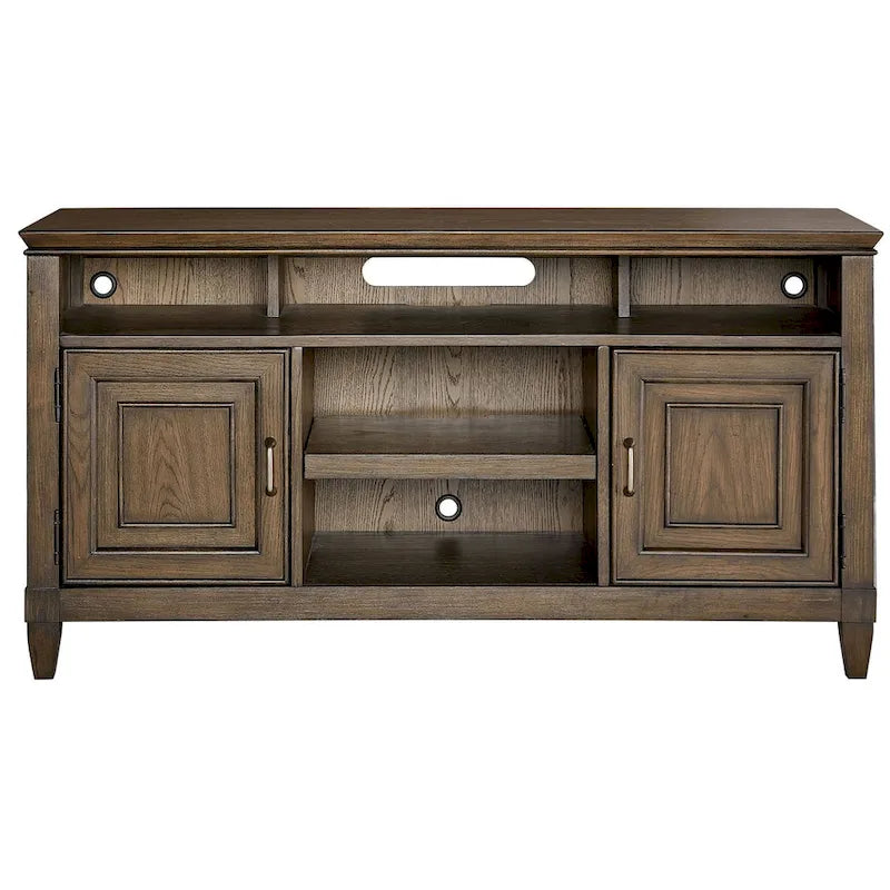 Origins by Alpine Newport Wood TV Console in Planked Oak
