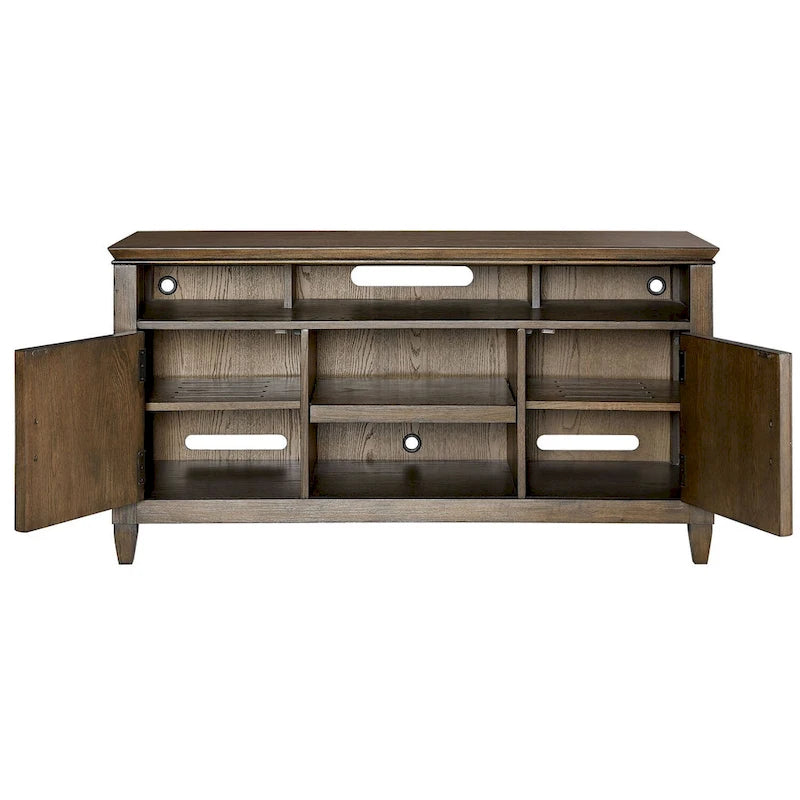 Origins by Alpine Newport Wood TV Console in Planked Oak