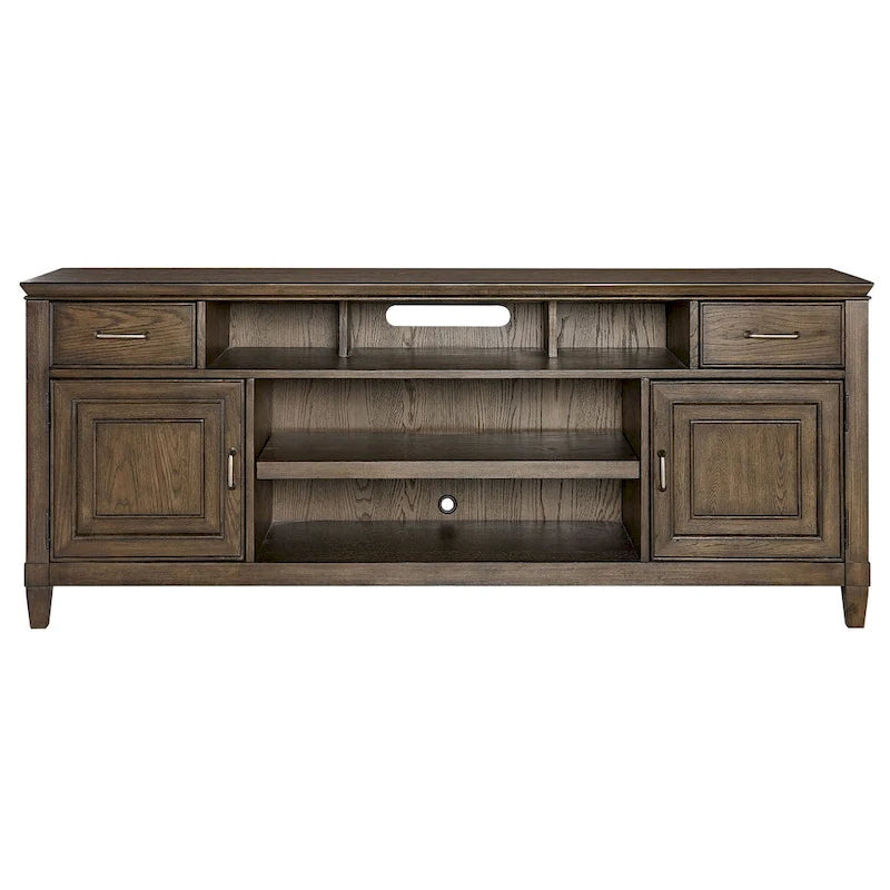 Origins by Alpine Newport Wood TV Console in Planked Oak