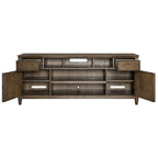 Origins by Alpine Newport Wood TV Console in Planked Oak
