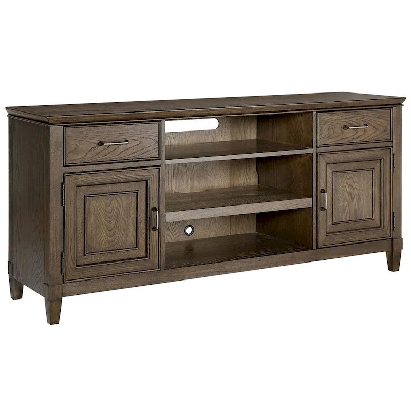 Origins by Alpine Newport Wood TV Console in Planked Oak