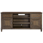 Origins by Alpine Newport Wood TV Console in Planked Oak