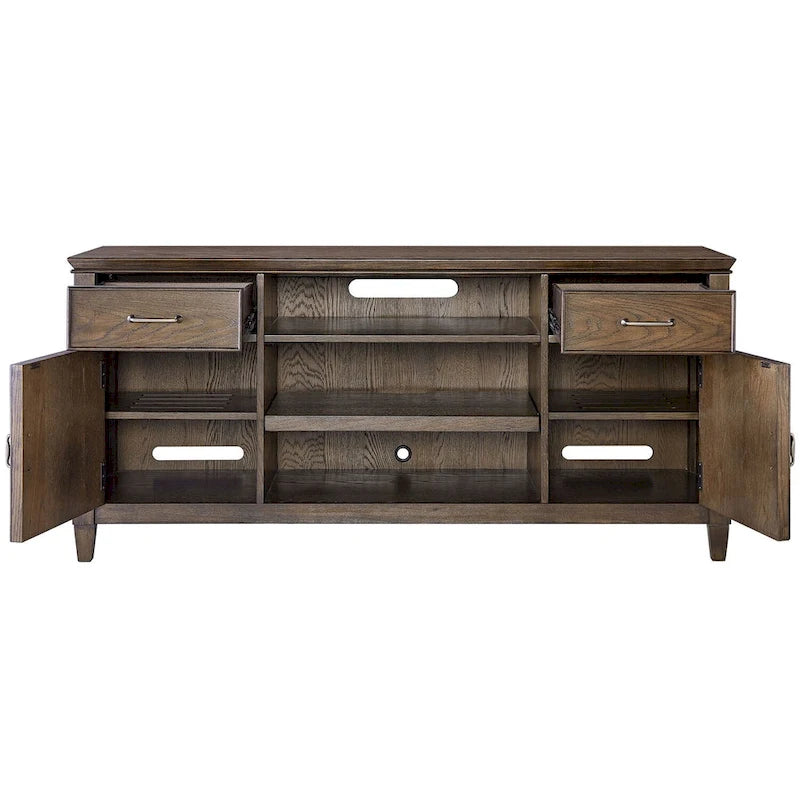 Origins by Alpine Newport Wood TV Console in Planked Oak