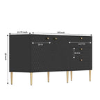 2 Door Sideboard TV Locker Buffet Accent Cabinet with Gold Legs