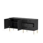 2 Door Sideboard TV Locker Buffet Accent Cabinet with Gold Legs