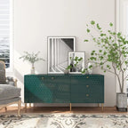 2 Door Sideboard TV Locker Buffet Accent Cabinet with Gold Legs