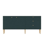 2 Door Sideboard TV Locker Buffet Accent Cabinet with Gold Legs
