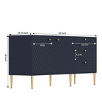 2 Door Sideboard TV Locker Buffet Accent Cabinet with Gold Legs