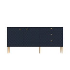 2 Door Sideboard TV Locker Buffet Accent Cabinet with Gold Legs
