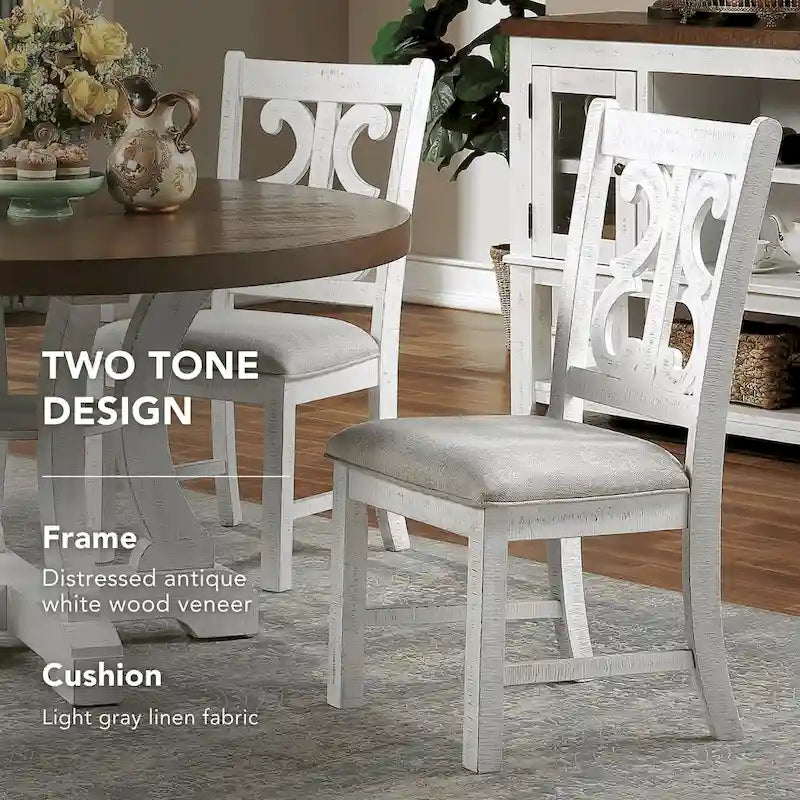 Sylmer Farmhouse Wood Dining Chairs (Set of 2) by Furniture of America
