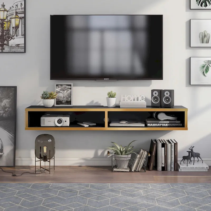 Rydstorp Modern 60-inch 2-Shelf Wall-mounted TV Console by Carson Carrington