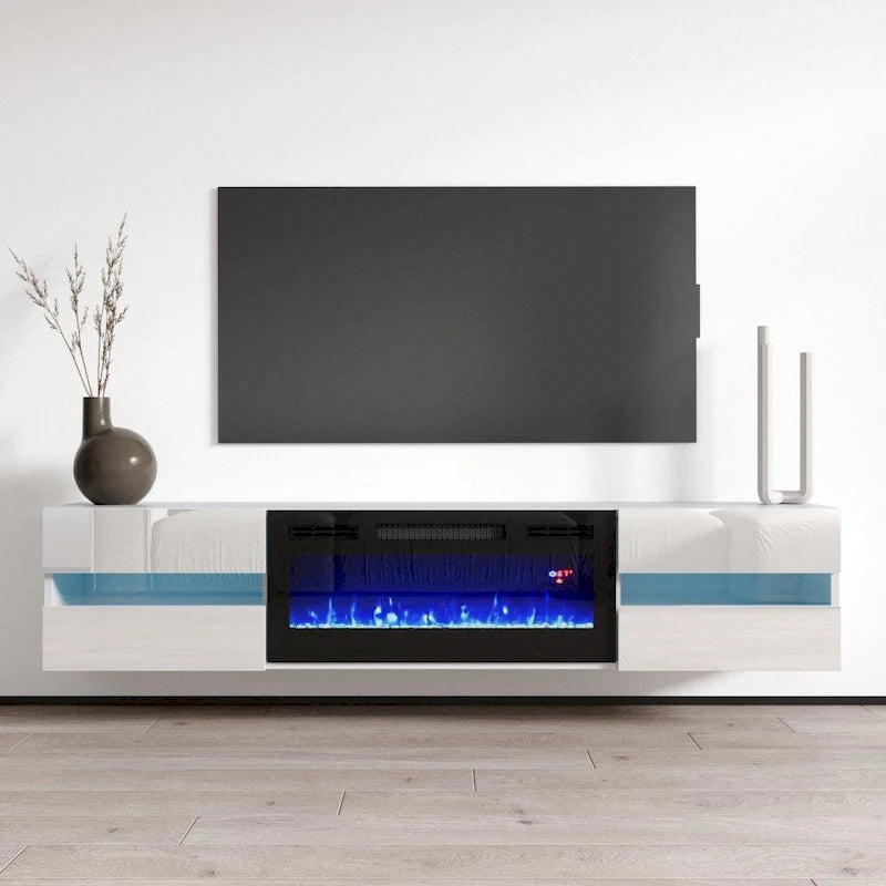 Metro EF Wall Mounted Electric Fireplace 72 TV Stand