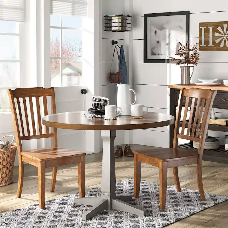 Eleanor Round Two-Tone Dining Table by iNSPIRE Q Classic