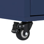 Kitchen Island Cart with Rubber Wood Top and Locking Wheels