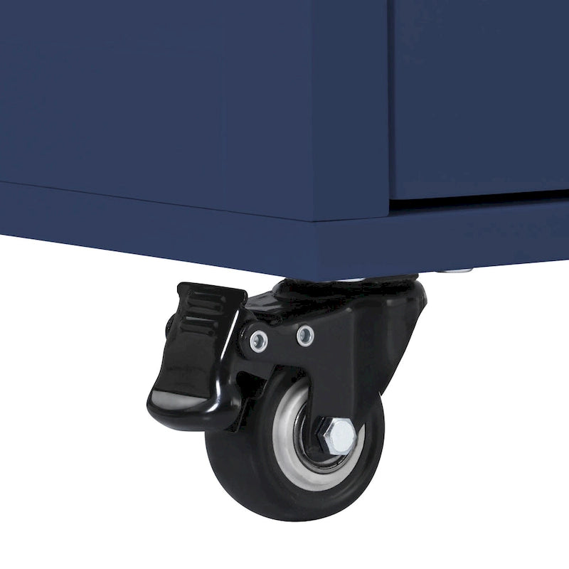 Kitchen Island Cart with Rubber Wood Top and Locking Wheels