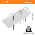 7 - Piece Extendable Sintered Stone Dining Table Dining Set With 6 Fabric Chairs