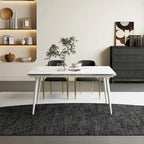 7 - Piece Extendable Sintered Stone Dining Table Dining Set With 6 Fabric Chairs