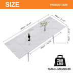 7 - Piece Extendable Sintered Stone Dining Table Dining Set With 6 Fabric Chairs