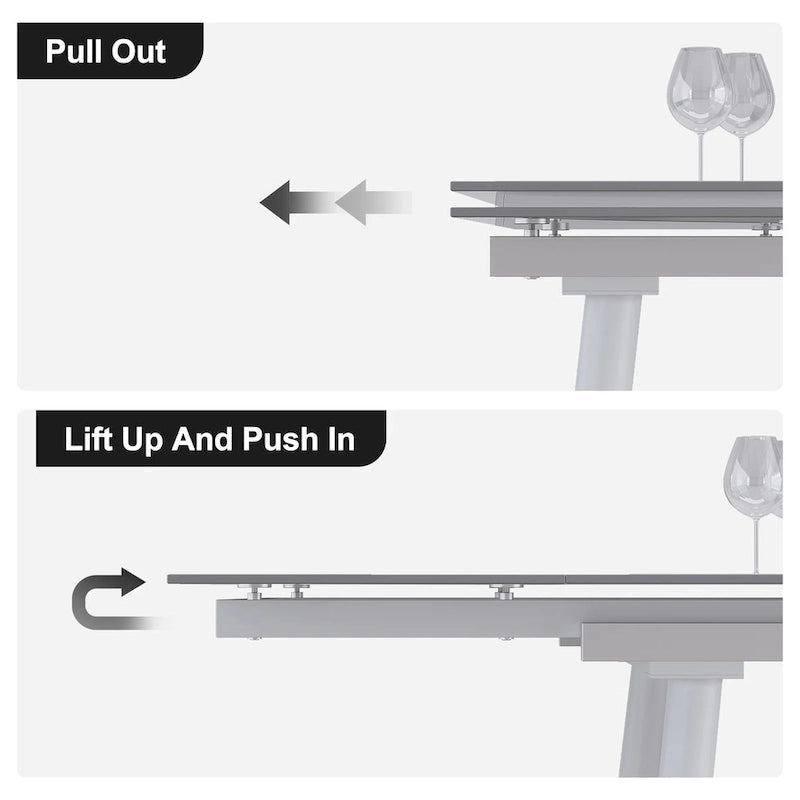 7 - Piece Extendable Sintered Stone Dining Table Dining Set With 6 Fabric Chairs