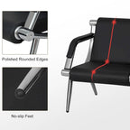 Kinbor 1/2/3-Seat Leather Waiting Chair Reception Bench for Salon Barber Bank Hospital