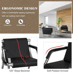 Kinbor 1/2/3-Seat Leather Waiting Chair Reception Bench for Salon Barber Bank Hospital