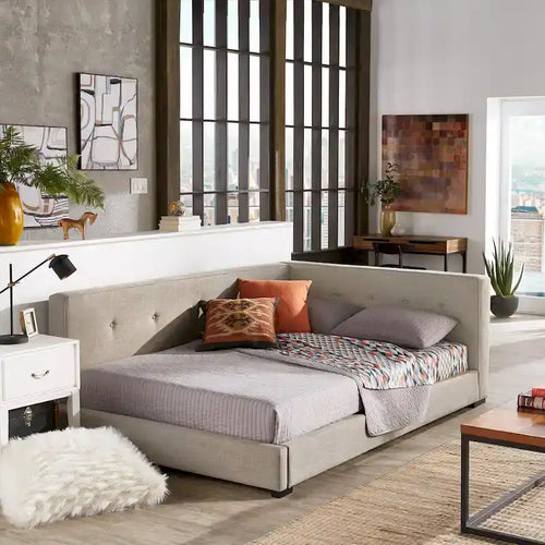 Basingstoke Grey Full Size Lounger by iNSPIRE Q Modern