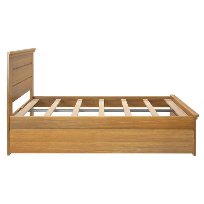 Plank and Beam Farmhouse Full Bed with Panel Headboard with Trundle