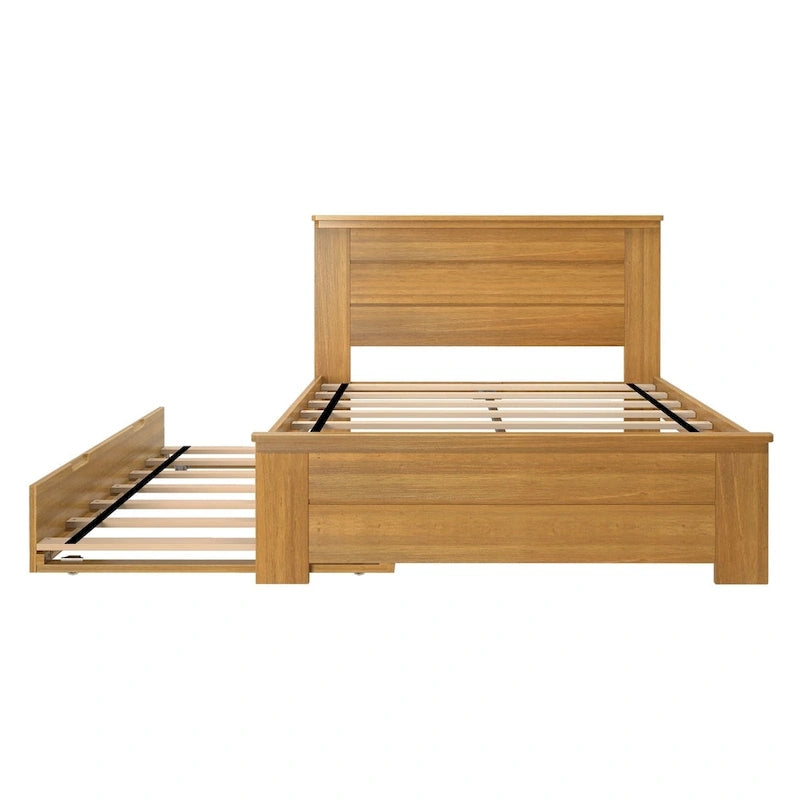Plank and Beam Farmhouse Full Bed with Panel Headboard with Trundle