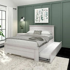 Plank and Beam Farmhouse Full Bed with Panel Headboard with Trundle
