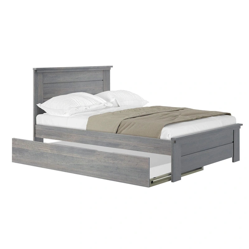 Plank and Beam Farmhouse Full Bed with Panel Headboard with Trundle