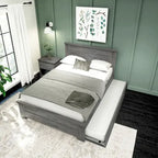 Plank and Beam Farmhouse Full Bed with Panel Headboard with Trundle