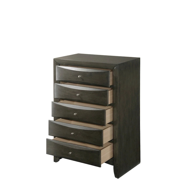 Priscella 6 Piece Gray Oak Storage Platform Bedroom Set