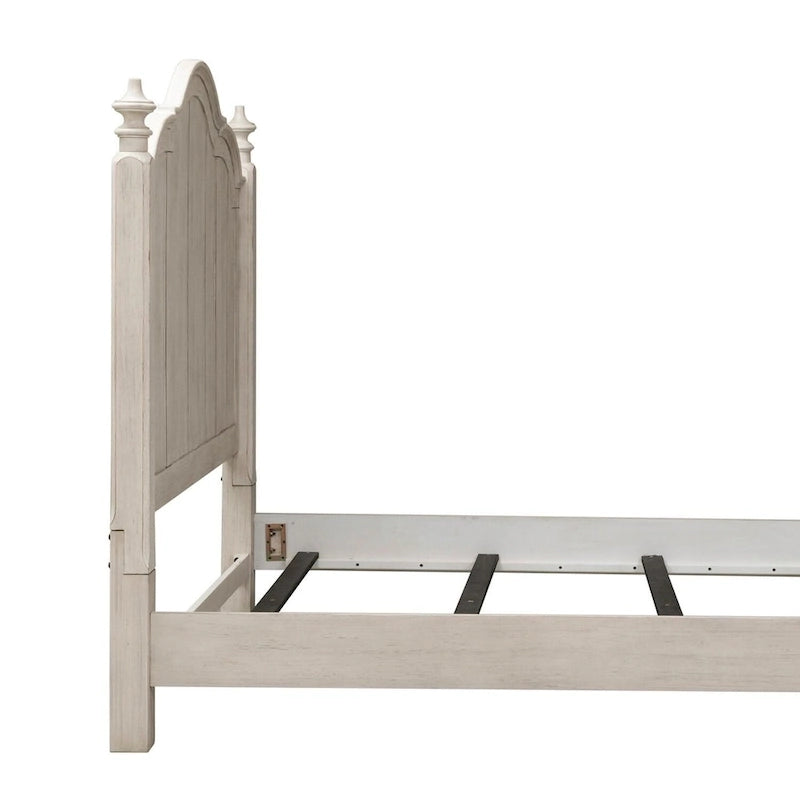 Farmhouse Reimagined Antique White with Chestnut King Poster Headboard