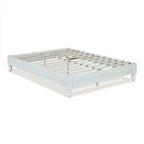MUSEHOMEINC Solid Wood Platform Bed Frame Rustic Style ,Mattress Foundation, White Washed Finish