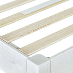 MUSEHOMEINC Solid Wood Platform Bed Frame Rustic Style ,Mattress Foundation, White Washed Finish