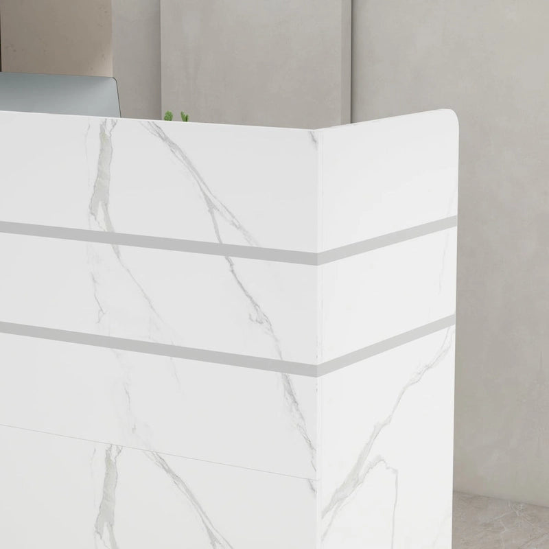 Kerrogee 47.2L Reception Counter Desk with Lockable Drawers Table