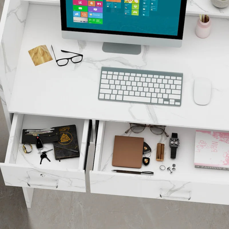 Kerrogee 47.2L Reception Counter Desk with Lockable Drawers Table