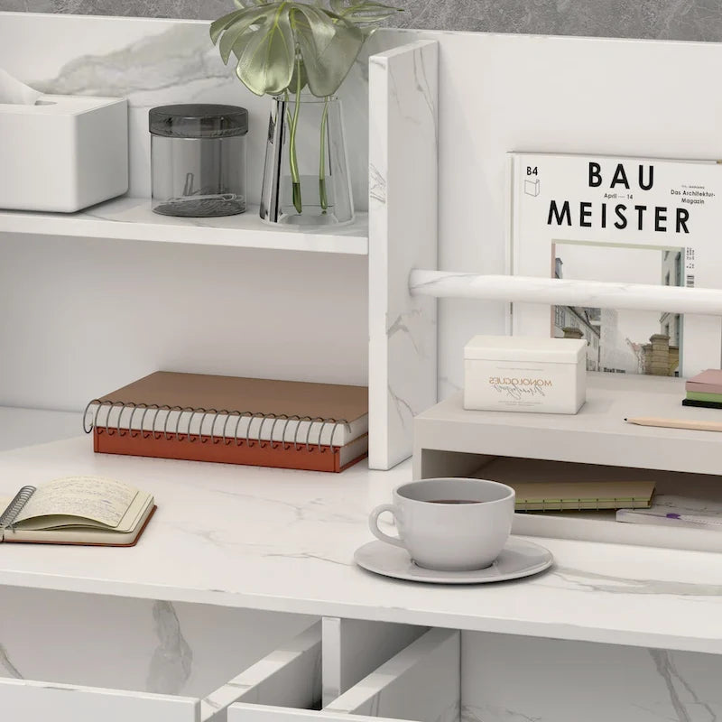 Kerrogee 47.2L Reception Counter Desk with Lockable Drawers Table