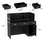Kerrogee 47.2L Reception Counter Desk with Lockable Drawers Table