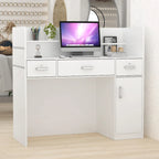 Kerrogee 47.2L Reception Counter Desk with Lockable Drawers Table