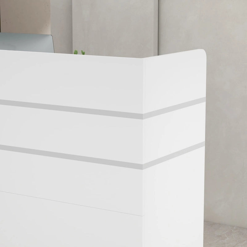 Kerrogee 47.2L Reception Counter Desk with Lockable Drawers Table