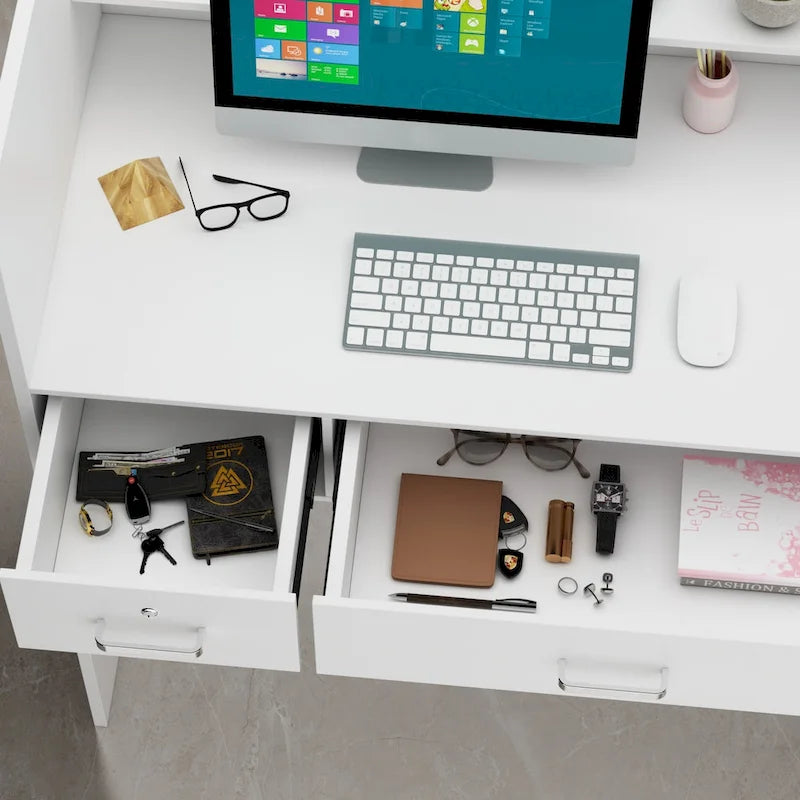 Kerrogee 47.2L Reception Counter Desk with Lockable Drawers Table